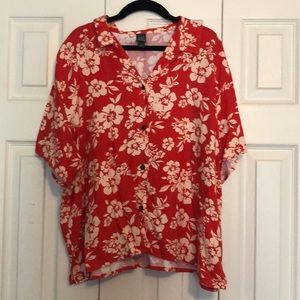 Wild Fable Blood Orange Hawaiian Shirt size L